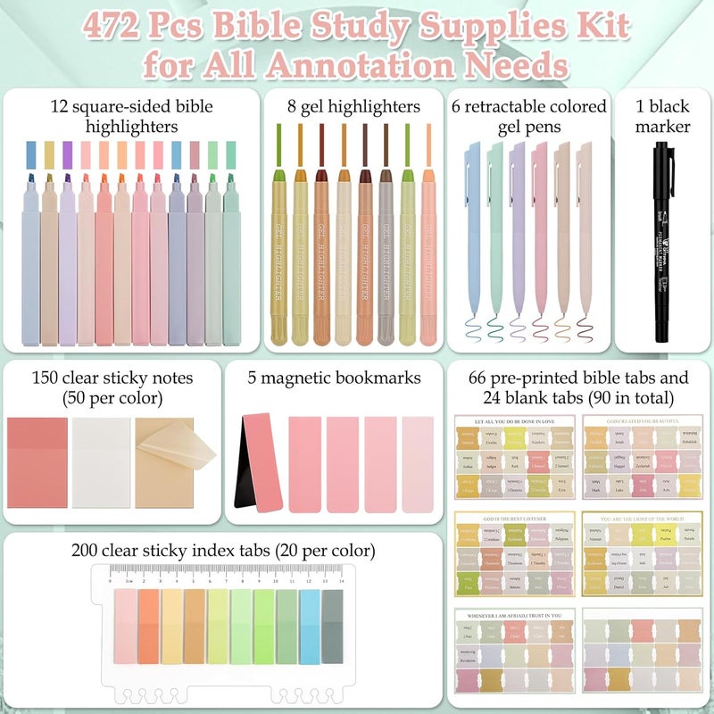 LifeisLuck Bible Journaling Kit, Bible Study Supplies Journaling Kit with Highlighters Marker Pens No Bleed Strip Index Tabs Bible Accessories Set for Women Students Beginner, Christian Gifts - Image 3